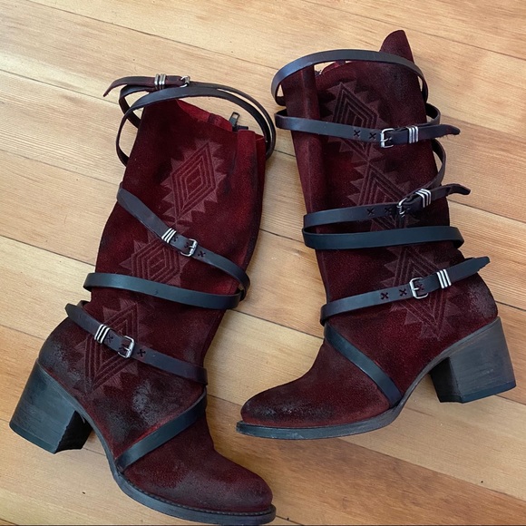 Freebird Colin Red Leather Boots Sz7 